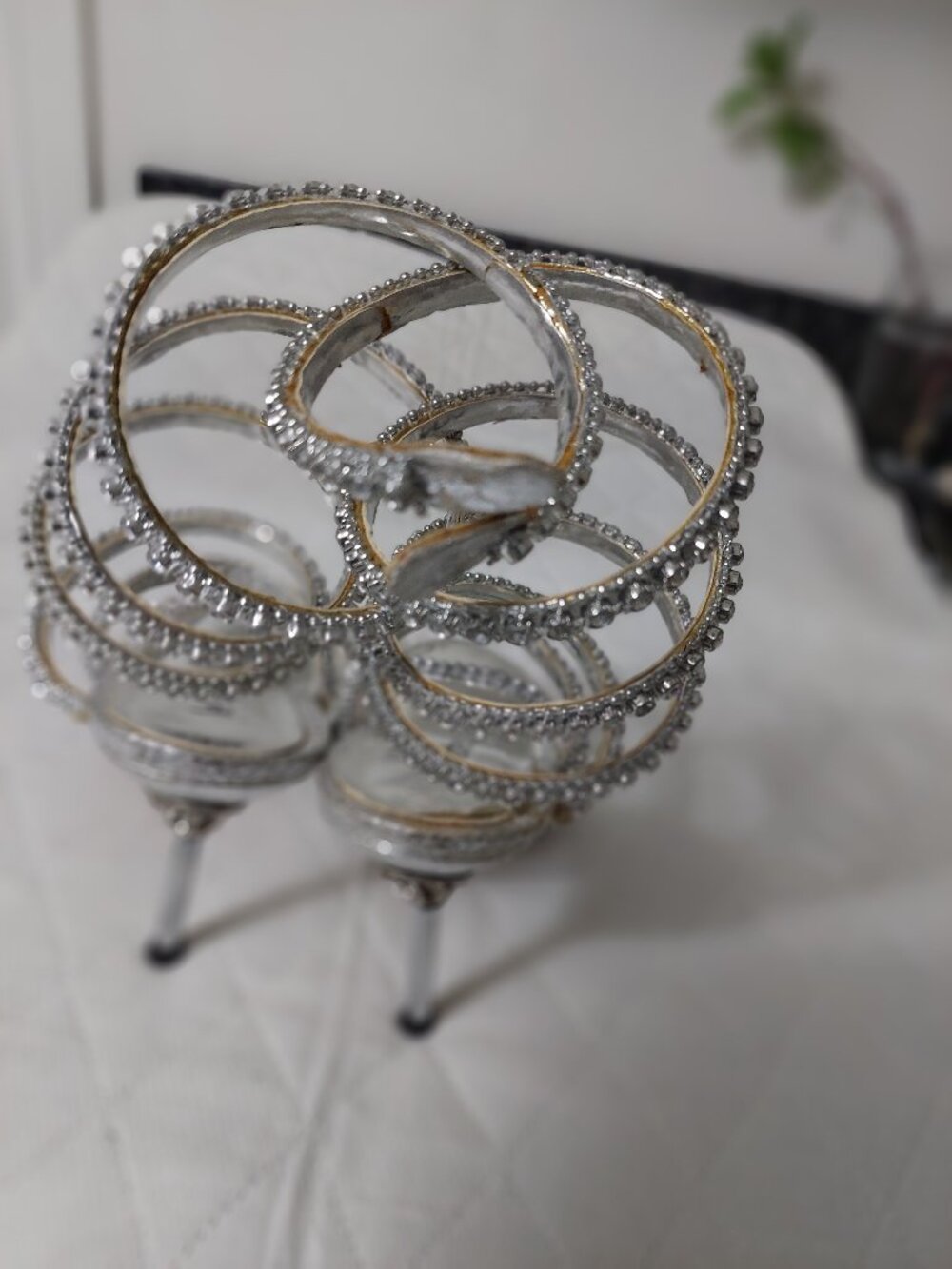 Brand New / Excellent Condition Le Château Sparkly Silver Statement Heels Size 7